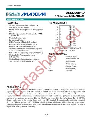 DS1220AB-100IND datasheet  